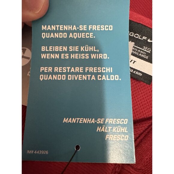 Nike Polo Shirt Men Size 3XL Red Golf Dri Fit Polyester Athleisure Rams LOGO NWT - Picture 16 of 16